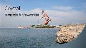  Presentation with medical evaluation of 5 years old boy - Audience pleasing theme consisting of boy jumping into the sea backdrop and a  colored foreground