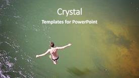  Presentation with train bridge - Cool new presentation theme with boy jumping of an old backdrop and a gray colored foreground