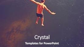  Presentation with train bridge - Audience pleasing PPT theme consisting of boy jumping of an old backdrop and a tawny brown colored foreground