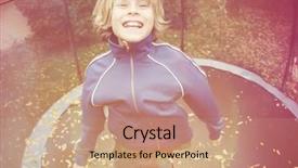  Presentation with filter - Amazing PPT layouts having boy jumping on a trampoline backdrop and a coral colored foreground