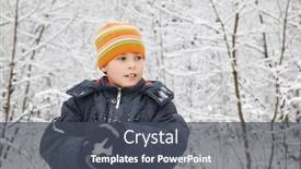  Presentation with snowball - Cool new presentation with boy keeps in hands snowball in wood in winter looking aside backdrop and a dark gray colored foreground