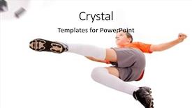  Presentation with ball bearing on a white - Colorful slide set enhanced with boy kicking soccer ball isolated backdrop and a white colored foreground