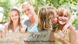  Presentation with sister - Theme enhanced with boy-kisses-his-sister-holding background and a coral colored foreground