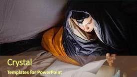  Presentation with prayer teen - Cool new slides with boy laying in a camp backdrop and a tawny brown colored foreground