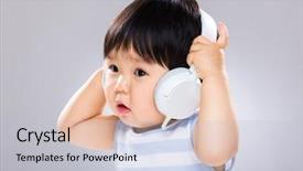  Presentation with asian music - Amazing presentation design having boy listen to the music backdrop and a  colored foreground