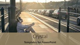  Presentation with dancer music outdoor - Colorful presentation enhanced with boy-listening-to-music backdrop and a coral colored foreground