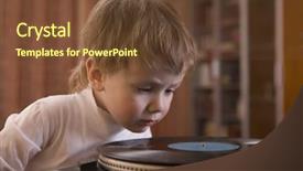  Presentation with vinyl record - Beautiful slide set featuring export rubber stamp illustration isolated on white background backdrop and a lemonade colored foreground