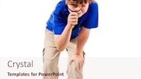  Presentation with looking glass - Theme having boy-looking-through-magnifying-glass background and a lemonade colored foreground