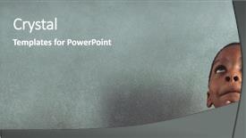  Presentation with cub boy scout oath scouts - Presentation design having boy looking up against greenboard background and a gray colored foreground