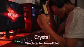  Presentation with computer room - Theme consisting of boy losing while playing video background and a wine colored foreground