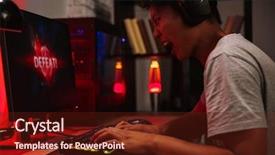  Presentation with video game 3d play games - Beautiful PPT theme featuring boy losing while playing video backdrop and a tawny brown colored foreground