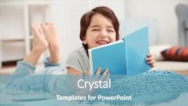  Presentation with budget book - PPT layouts with boy lying on the carpet background and a  colored foreground