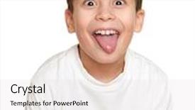  Presentation with faces - Amazing PPT theme having boy-make-faces-teenager-fun backdrop and a sky blue colored foreground