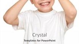  Presentation with faces - Colorful presentation design enhanced with boy-make-faces-teenager-fun backdrop and a white colored foreground