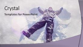  Presentation with angel - Theme having boy making a snow angel background and a light gray colored foreground