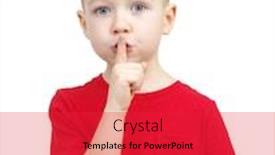  Presentation with finger - Theme consisting of boy-making-silence-gesture background and a red colored foreground