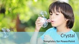  Presentation with making soap - PPT layouts having boy making soap bubbles free background and a arctic colored foreground