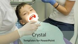  Presentation with mouth - Theme with boy mouth orthodontist put braces background and a mint green colored foreground