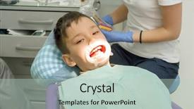  Presentation with mouth - Colorful PPT layouts enhanced with boy mouth orthodontist put braces backdrop and a soft green colored foreground