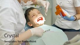  Presentation with orthodontics orthodontic model and dentist - Slides having boy mouth orthodontist put braces background and a mint green colored foreground