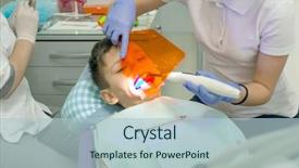  Presentation with orthodontics orthodontic model and dentist - Theme enhanced with boy mouth orthodontist put braces background and a light blue colored foreground