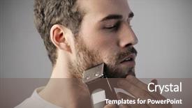  Presentation with shaving - Beautiful slides featuring boy mustache - young man shaving backdrop and a  colored foreground