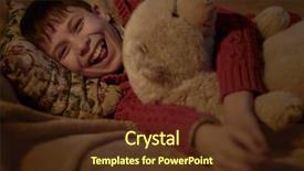  Presentation with sleep learning - Slide deck having boy not sleep in bed background and a tawny brown colored foreground