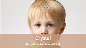  Presentation with head - PPT theme consisting of boy-of-five-years background and a coral colored foreground