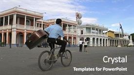  Presentation with granada - Beautiful presentation design featuring boy on bike granada nicaragua backdrop and a  colored foreground