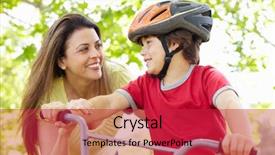  Presentation with bike - Slide deck having boy on bike with mother background and a red colored foreground