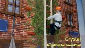  Presentation with climbing - Colorful PPT layouts enhanced with boy-on-climbing-on-wall backdrop and a tawny brown colored foreground