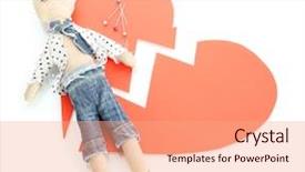  Presentation with broken heart - Slide set enhanced with boy on the broken heart background and a  colored foreground