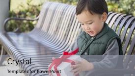  Presentation with race car a red racing - PPT layouts having boy opening a christmas gift background and a light gray colored foreground