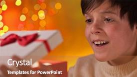  Presentation with christmas at the movies - Cool new presentation design with boy opening his christmas present backdrop and a  colored foreground