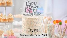  Presentation with baby shower - Colorful presentation enhanced with different treats for baby shower backdrop and a lemonade colored foreground