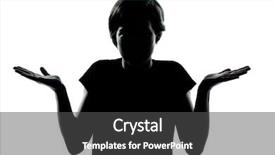  Presentation with awards curtain audience silhouette - Colorful PPT layouts enhanced with boy or girl ignorant hesitation backdrop and a dark gray colored foreground