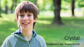  Presentation with summer outdoor bbq grill party - Presentation theme enhanced with boy outdoor portrait attractive glad background and a  colored foreground