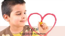  Presentation with image resolution - Cool new slides with boy painting a red heart backdrop and a coral colored foreground