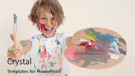  Presentation with brush - Amazing presentation having palets - boy painting with brush backdrop and a lemonade colored foreground