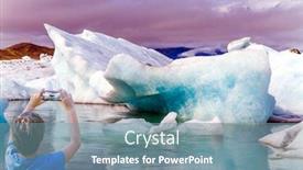  Presentation with ice blue - Slide set with boy-photographs-a-magnificent-landscape background and a seafoam green colored foreground