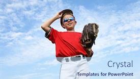  Presentation with cub boy scout oath scouts - Colorful slide set enhanced with boy-pitcher-smiling-and-grabbing backdrop and a sky blue colored foreground