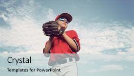  Presentation with baseball - Slides enhanced with boy pitching a baseball background and a lemonade colored foreground