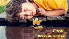  Presentation with water ship - Amazing theme having boy play with autumn leaf backdrop and a tawny brown colored foreground
