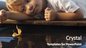  Presentation with water ship - Amazing presentation having boy play with leaf ship backdrop and a wine colored foreground