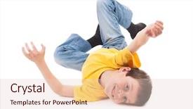  Presentation with fun - Presentation consisting of somersault - boy playing and have fun background and a lemonade colored foreground