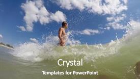  Presentation with stormy sea waves - PPT theme having boy playing in the sea background and a  colored foreground