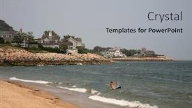 Presentation with cape cod - Presentation with boy-playing-in-the-surf background and a light gray colored foreground