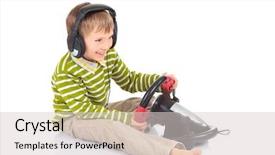  Presentation with electronic - Cool new presentation theme with boy playing video game backdrop and a lemonade colored foreground