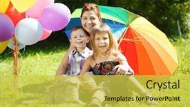  Presentation with birthday boy - Beautiful PPT theme featuring boy playing with a cat backdrop and a  colored foreground