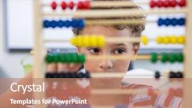  Presentation with classroom - Amazing slide deck having boy playing with abacus backdrop and a coral colored foreground
